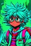 Placeholder: Deku 80's style, 8k, Cartoon Art Style