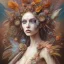 Placeholder: Lucy Tamayo, rusty metal, feathers, Dryad, fae, sidhe, ominous, nature, plants, wildflower, facepaint, dnd character portrait, intricate, oil on canvas, masterpiece, expert, insanely detailed, 4k resolution, retroanime style, cute big circular reflective eyes, cinematic smooth, intricate detail , soft smooth lighting, soft pastel colors, painted Renaissance style