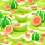 Placeholder: melon fruit land. illustration 3d style. HD