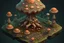 Placeholder: Could you create an isometric view showcasing the Doomshroom fungal spore creature? It's a fascinating entity, resembling a fungus-like head, spreading across the floor in a 1m x 1m square. Capture its eerie presence and intricate details as it thrives in its environment