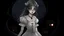Placeholder: comix style, In the pallid moonlight, a peculiar girl appears - a vampire, her skin a haunting shade of spectral grey, as if she herself were wrought from the lonely heart of a forsaken moon. Cruel rubies are set into her eyes, glowing with ominous liveliness against her lifeless pallor. Blood, a sinister accompaniment to her form, the colour of garnet, seems to drip off her like a macabre jewel, casting a chilling aura of dangerous enchantment about her.