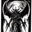 Placeholder: Devil demon satan king knights war code prophecy black and white