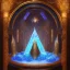 Placeholder: crystral altar stylized concept art in the exterior