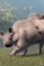 Placeholder: Animation image of wild warthog, 8k high quality real life animation