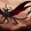 Placeholder: cyborg devil hawk with long spider legs and dragon wings, fantasy art, 4k,