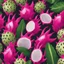 Placeholder: A background with colors of dragon fruit and its leaves