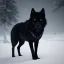 Placeholder: A captivating, monochromatic photograph of an ethereal black wolf in a snowy landscape, with a tight focus on its piercing gold eyes and striking fur details, evoking a sense of mystery and otherworldliness.