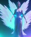 Placeholder: A crystalised queen, atmospheric, realistic, unreal engine, cinematic lighting, octane render. blue, pink, transparency, light, shine,bright, full body, transparent wings, blonde, long hair, nice smile