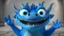 Placeholder: pixar style, blue cartoon dragon with adorable eyes, friendly, waving to the camera, cinematic lighting