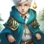 Placeholder: Fantasy World, A boy only wearing a wizards robe, and wearing a wizards hat. White Hair. Golden Eyes