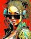 Placeholder: close up, full color painting of squatting cyberpunk girl, sunglasses, high heel shoes, perfect hourglass figure, (((Graffiti art) (by Carne Griffiths))), red wall background, insane details, intricat Modifiers: highly detailed Award winning photography fantasy 8k photorealistic beautiful poster award winning imperial colors fantastic view ultra detailed 4K 3D colourful very cute cinematic postprocessing acrylic art Craig Rutkowski