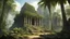 Placeholder: храм камбоджи в джунглях пальмы скалы лианы двор сад из камней руины фэнтези арт