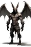 Placeholder: oversized, muscular, anthro bat, full body, post-apocalyptic, concept art, blank background