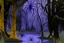 Placeholder: A purple haunted swamp with ghostly spiders designed in Indian Gond art painted by Edgar Degas