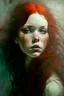 Placeholder: prompt: An image of a red-haired beautiful girl in the style of Mike Worrall, Stefan Gesell, Anton Semenov, Arthur Boyd, Gerald Scarfe, Wlad Safronow, Yves Tanguy and Christine Ellger. Style airbrush art with very soft muted colours and a hazy atmosphere. Bold oil paintings with thick brushstrokes and spots --ar 16:9