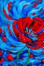 Placeholder: red and blue flower acrylic painting inspire by vincent van gogh