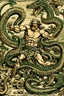 Placeholder: Hercules fighting the hydra in the style of alchemical art