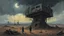 Placeholder: Eclipsed Dread, Macabre Enigmas, a Strange surreal world, techno western gothic, post apocalyptic art, neo cyberpunk renaissance, Science fiction painting, Denis Sarazhin Simon Stålenhag, Nicolas Bruno, sinister vibes, harsh survivalism, Peter Sallesen, Hamish Frater, ominous sky