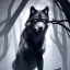 Placeholder: award winning portrait of a male anthropomorphic black wolf long vblack unreal engine 5, artistic lighting, highly detailed, photorealistic, fantasy