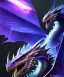 Placeholder: A black and purple dragon of great magnitude, fantasy, realistic,