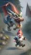 Placeholder: gnome running away from a dragon