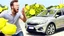 Placeholder: guy arguing on phone next to his kia sportage made out of lemons