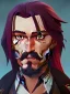 Placeholder: Portrait of a 30 year old strange gay wizard like Jack Sparrow