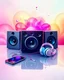 Placeholder: A beautiful design with a picture of a speaker, sound system, headphones, and mobile charger in a centerpiece with a beautiful and unique color theme.
