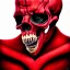 Placeholder: portrait, red skull of devil, many teeth, pixar style