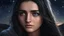 Placeholder: Hyper Realistic middle-angle-face-view of a Sad-Young-Beautiful-Pashto-Woman-with-beautiful-eyes-with-tears-&-long-black-hair at dark-night-with-stars-on-sky