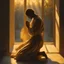 Placeholder: A single figure kneels in prayer, bathed in a warm, golden light spilling through a window. The figure's features are obscured, focusing on the posture of surrender and a subtle glow around the heart area.