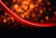 Placeholder: Macro-scale abstract photography of smooth, glossy red metallic ribbons curving diagonally. Vibrant highlights and deep shadows create a strong sense of form and depth. The dark background is filled with soft, warm golden bokeh lights. Professional studio lighting, 8k resolution, sleek and modern aesthetic.