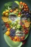 Placeholder: a human face made only of fruits & vegetables