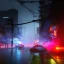 Placeholder: Japanese bee insect, cyber style, art by Yoji Shinkawa, artist, cold ambient, rain, fog, latex, cables, purpurin, black, decorative color lights, neon style, led lights, fog, rain, vibrant color, highly detailed, art stations, concept art, smooth, unreal engine 5, ultra detail, volumetric lighting, 3d, finely drawn, high definition, high resolution.