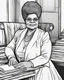 Placeholder: Outline art for coloring pages with Ida B. Wells, white background, sketch style, only use black outline, white background, no shadows and well and clear outline