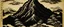 Placeholder: A brownish bronze mountain covered in tar designed in Scandinavian folk art painted by Katsushika Hokusai