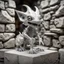 Placeholder: giger escher kobold sculpture in transparent white murano glass in front of crumbeling stone wall,bokeh like f/0.8, tilt-shift lens 8k, high detail, smooth render, down-light, unreal engine,bokeh like f/0.8, tilt-shift lens 8k, high detail, smooth render, down-light, unreal engine