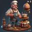 Placeholder: a cartoon character in his 30s confectioner , an ultrafine detailed painting by senior character artist, featured on polycount, sots art, artstation hd, 2d game art, behance hd