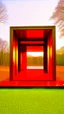 Placeholder: point of view of the entrance gate of hell in the style of Donald judd