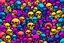 Placeholder: a field of 1000s of psychedelic psilocybin induced anatomically correct, skulls, vivid RANDOM BRIGHT neon colors, dark comedy, well lit, high detail, photorealistic, horrorcore, fun, scary, none featured, each a different color or hue,