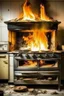 Placeholder: fire explosion an old kitchen oven