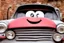 Placeholder: whimsical cartoon car with big eyes and its front grill forming a friendly smile