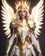 Placeholder: front Shot a beautiful lady angel dressed in armor and headdress with sparks, in the style of charming characters, light white and light gold, glamorous dress, aurorapunk, rtx on, half body, li-core, portrait