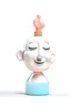 Placeholder: perfume in the shape of a head with animation on a white background