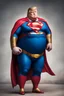 Placeholder: morbidly obese superman with donald trump's head and his fat rolls hanging out