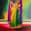 Placeholder: Full body portrait, painting, medium shot lady Mathura art