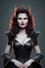 Placeholder: Geena Davis as evil queen in black leather, leather, busty, cleavage, angry, rage, stern look. character design by cory loftis, fenghua zhong, ryohei hase, ismail inceoglu and ruan jia. unreal engine 5, artistic lighting, highly detailed, photorealistic, fantasy