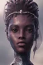 Placeholder: portrait,beautiful african robotic sirene, post-apocalyptic in a cyberpunk city, realistic, intriacte detail, sci-fi fantasy style, volumetric lighting, particales,highly detailed,cinamatic, deep