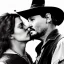 Placeholder: portrait of johnny depp as indiana jones kissing a german military girl