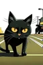 Placeholder: black cat hit on road cartoon